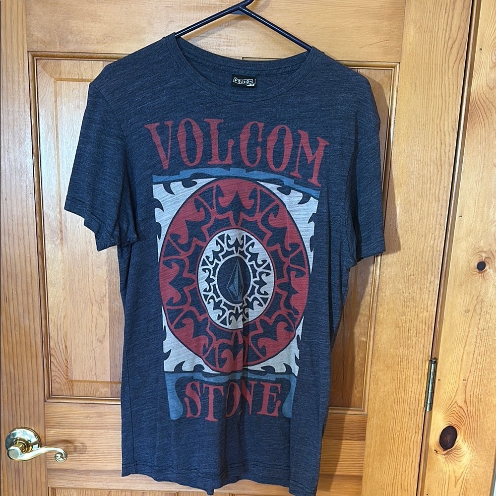 Volcom Graphic Tee in Blue and Red